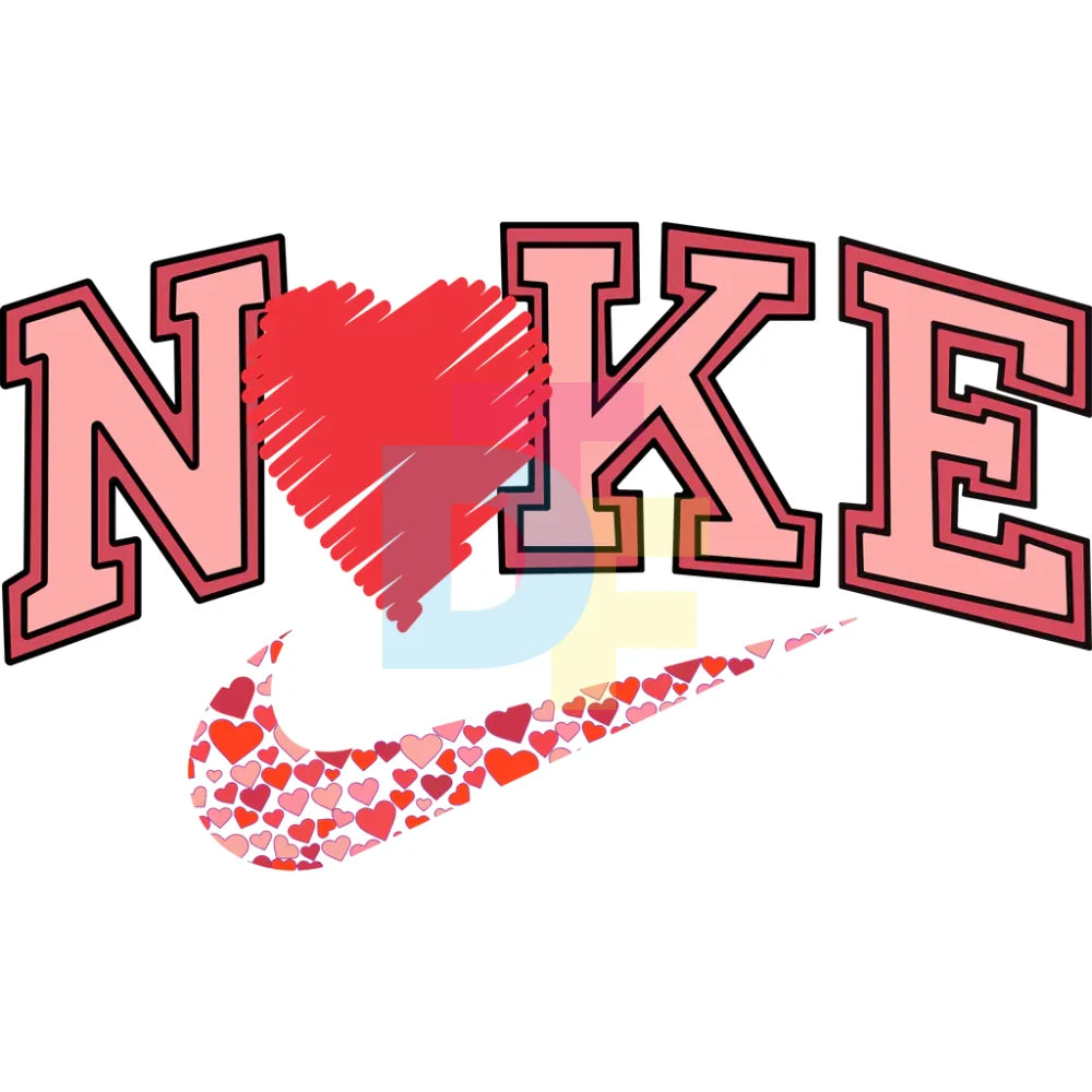 Nike Love Valentines Day Design - Dtf Ready To Press