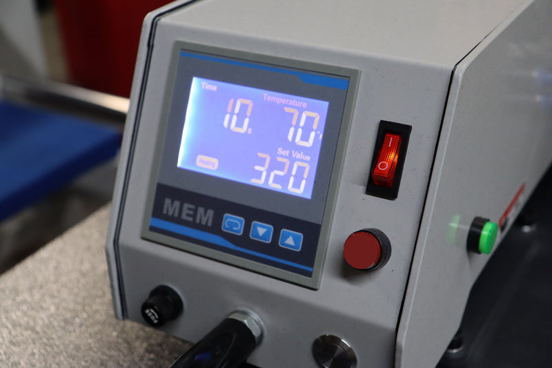 DTFOrder dual-station heat press used for apparel transfers